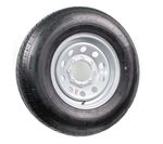 Radial Trailer Tire On Silver Rim ST235/80R16 LRE 8 Lug On 6.5 Modular Wheel
