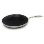 Hexclad 007021 Commercial 12-Inch Fry Pan, Hybrid Stainless Steel/Nonstick Tri-Ply,