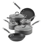 Circulon 10-Piece Radiance Hard-anodized Nonstick Pots and Pans Set/Cookware Set, Gray