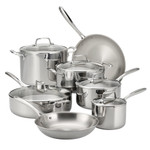 Tramontina 12-Piece Tri-Ply Clad Stainless Steel Cookware Set, with Glass Lids