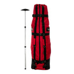 CHARLIE10 Rolling Golf Travel Bag (Red) with Club Protector Rod | Fits Most Stand or Cart Bags