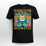 Dungeon Meowster Funny Nerdy Gamer Cat D20 Dice RPG Shirt
