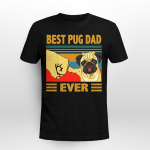 Best Pug Dad Ever Retro Vintage Shirt