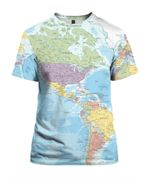 World Map, USA Map All Over Print 3D Shirt