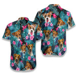 Tropical Jack Russell Terrier Hawaiian Shirt, Fullprint Button Shirt - Short Sleeve Hawaiian Shirt