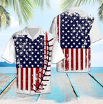 Baseball USA Flag Hawaiian Shirt - Short Sleeve Hawaiian Shirt