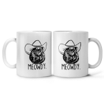 Meowdy Funny Cat Cowboy Hat Texas Coffee Mug
