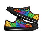 LGBT Rainbow Mosaic Black Canvas Low Top Shoes