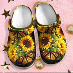Butterfly Sunflower Unisex Clog Shoes