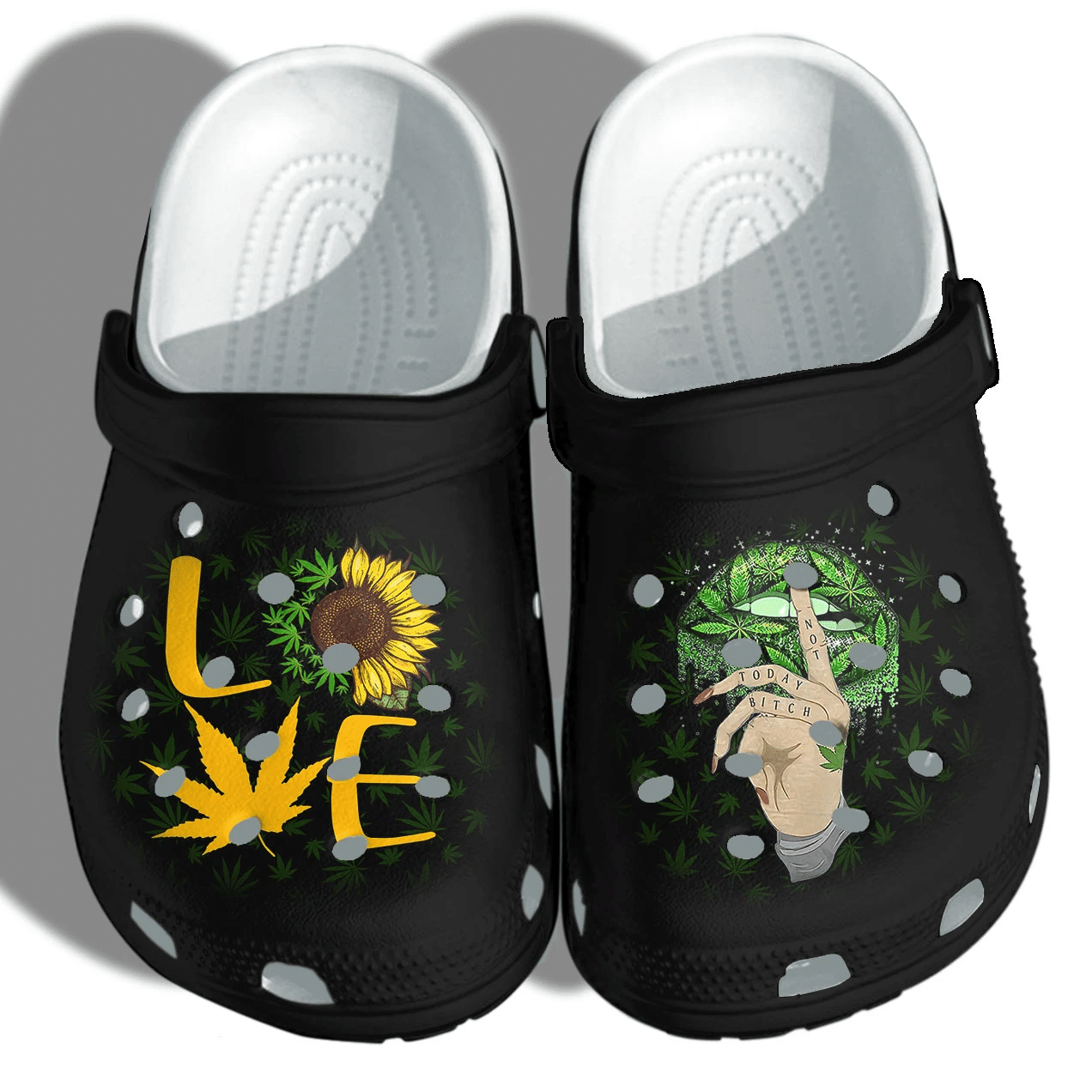 Love Sunflower Weed Lips Clog Unisex Clog Shoes