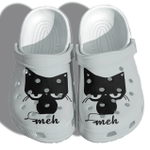 Angry Black Cat Meh Meh Unisex Clog Shoes