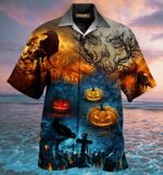 Glowing Pumpkin By Night Halloween Hawaiian Shirt - Short Sleeve Hawaiian Shirt