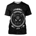 Black Cat Gothic Wiccan 3D Full Print Shirt - 3D T-Shirt