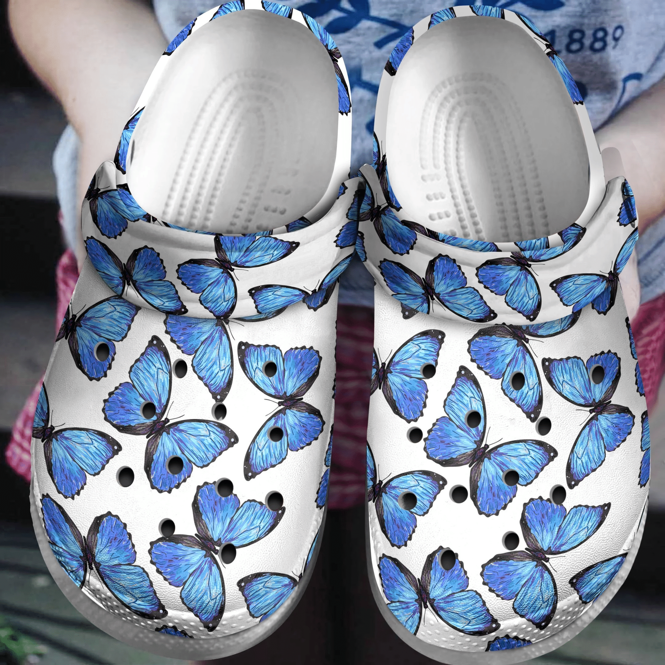 Blue Butterflies Clog Unisex Shoes