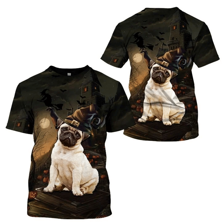 Halloween Pug Costume 3D All Over Print Shirt - 3D T-Shirt