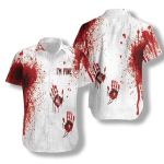 Horror Creepy Halloween Blood Splatter Button Up Hawaiian Shirt