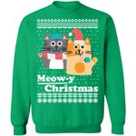 Cats Meowy Christmas Sweatshirt Couple Cats
