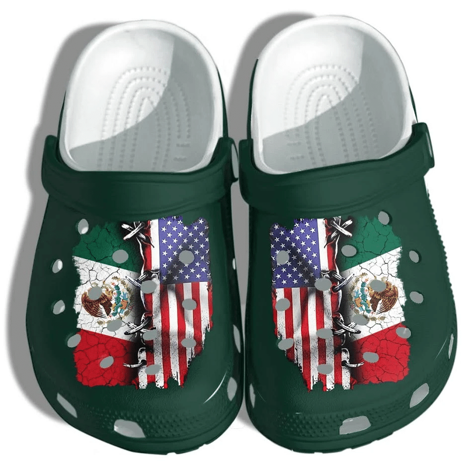 Mexico & America Flag Unisex Clog Shoes