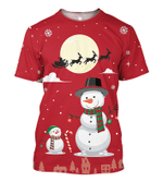 Baby Snowman And Daddy Snowman Funny  Holiday Christmas Shirt
