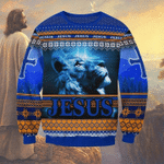 Christmas Jesus Cross Lion Christmas Sweater