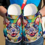 French Bull Dog Colorful Clog Shoes