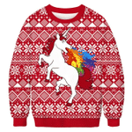 Ugly Unicorn Spit Fire Christmas Sweater
