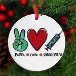 Peace Love Vaccine 2021 Christmas Ornaments