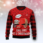 Chill Out It's Christmas Ho Ho Ho Sloth Christmas Sweater