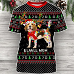 Beagle Mom Beagle Reindeer Light  Christmas Sweatshirt