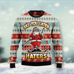 Ski You Later Haters Santa Christmas Sweater