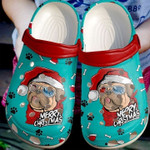 Pug Dog Merry Christmas Clog Shoes