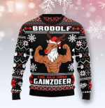 Gym Lover Brodolf The Red Nose Gainzdeer Christmas Sweater