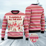 Flamingo All The Way Cute Flamingo Christmas Sweater
