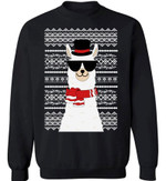 Llama Boss Wear Glasses Ugly Llama Christmas Sweatshirt