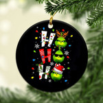 Grinch Ho Ho Ho Merry Christmas Circle Ornament