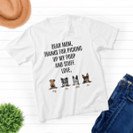 Personalized Unisex T-shirt for Dog Lovers - Dear Mom, Thanks For Picking Up My Poop And Stuff