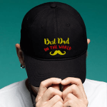Best Dad In The World - Brushed Twill Unstructured Dad Cap - Gift Idea For Father's Day