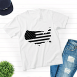 America Map B&W, Freedom T-Shirt, Celebration Fourth Of July T-Shirt, July 4th Shirt, Independence Day T-Shirt