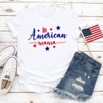 All American Mama T-Shirt, American Flag, 4th of July Shirt, Merica Unisex Shirt