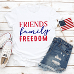 Friends, Family, Freedom, Celebration Fourth Of July T-Shirt, July 4th Shirt, Independence Day T-Shirt