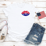 American Flag Lips T-Shirt, Kisses Left Chest Shirt, 4th of July Shirt, Merica Unisex Shirt