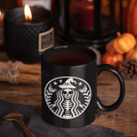 Skeleton Starbucks Inspired Coffee Mug, Skeleton Mug, Halloween Mug, Halloween Funny Mug, Halloween Party, Coffee Lover Mug, Starbucks Skeleton