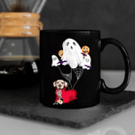 Personalized Mug, Halloween Dog Monster, Dracula, Pumpkins, Dog Lovers Gift, Dog Lovers Coffee Mug, Halloween Mug