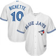 Men's Toronto Blue Jays #10 Bo Bichette White Cool Base Jersey Mlb