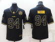 Men's Las Vegas Raiders #94 Carl Nassib Black Golden Edition 60Th Patch Stitched Nike Limited Jersey Nfl