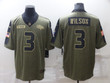 Men's Denver Broncos #3 Russell Wilson Olive 2021 Salute To Service Limited Stitched Jersey Nfl