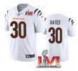 Men's Cincinnati Bengals #30 Jessie Bates 2022 White Super Bowl LVI Vapor Limited Stitched Jersey Nfl