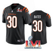 Men's Cincinnati Bengals #30 Jessie Bates 2022 Black Super Bowl LVI Vapor Limited Stitched Jersey Nfl