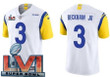 Men's Los Angeles Rams #3 Odell Beckham Jr Limited White Alternate 2022 Super Bowl LVI Bound Vapor Jersey Nfl