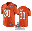 Men's Cincinnati Bengals #30 Jessie Bates 2022 Orange Super Bowl LVI Vapor Limited Stitched Jersey Nfl
